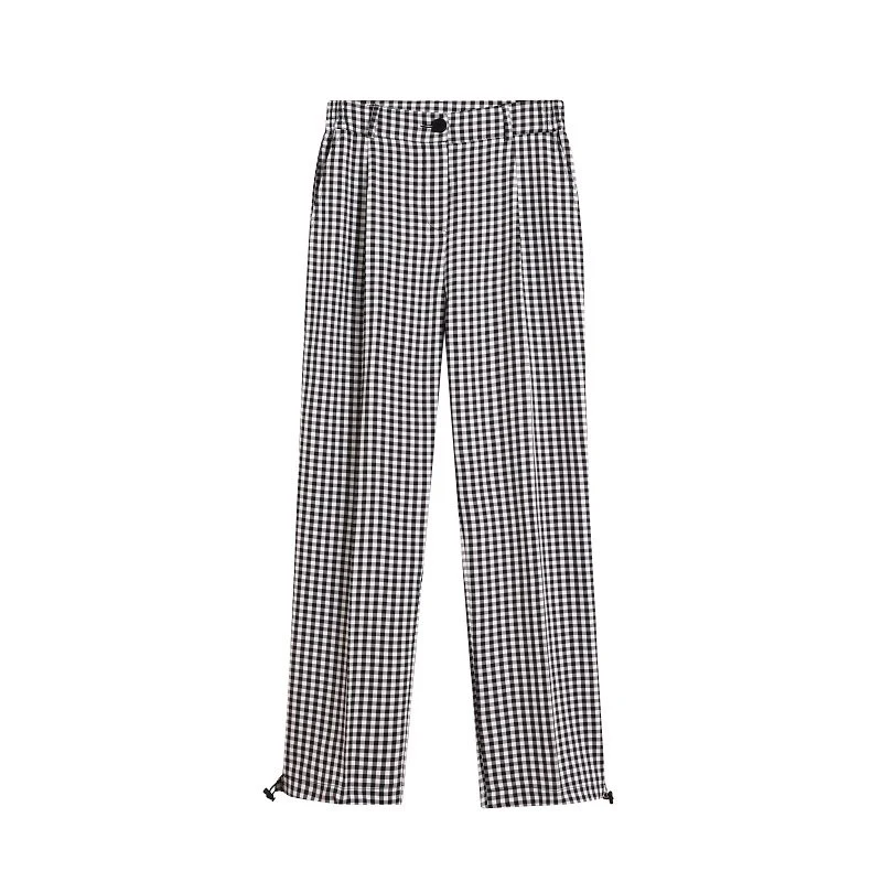 LUZHEN Straight Korean 2026 Printed Spring Style New Plaid Casual Pants Men Fashion Handsome Elegant Nine Points Trousers JY8597