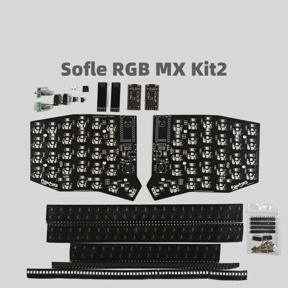 Sofle RGB MX Split Mechanical Keyboard PCB DIY Kit 52 Keys Layout Ergonomic Programmable Wired Wireless Keyboard Kit DIY Gifts