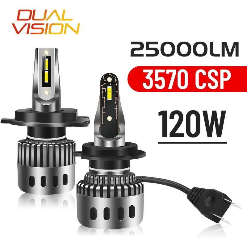 H7 Led Headlight 6000K H1 H4 H8 H11 Led Bulbs Fog Light 9012 Hir2 9005 HB3 9006 HB4 Auto Lamps 25000LM 120W Turbo Mini