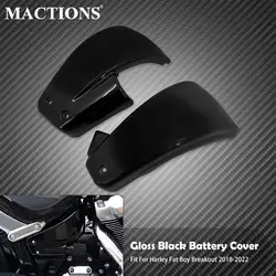 Motorcycle Black Battery Side Fairing Cover For Harley Softail M8 Fat Boy Breakout FXBR FLFB FXDR Sport Glide 2018-2022
