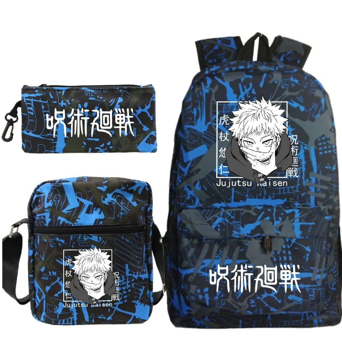 Anime Jujutsu Kaisen 3Pcs Set Girls Boys Backpacks Cartoon Satoru Gojo Schoolbag Manga Bagpack With Shoulder Bags Pencil Case