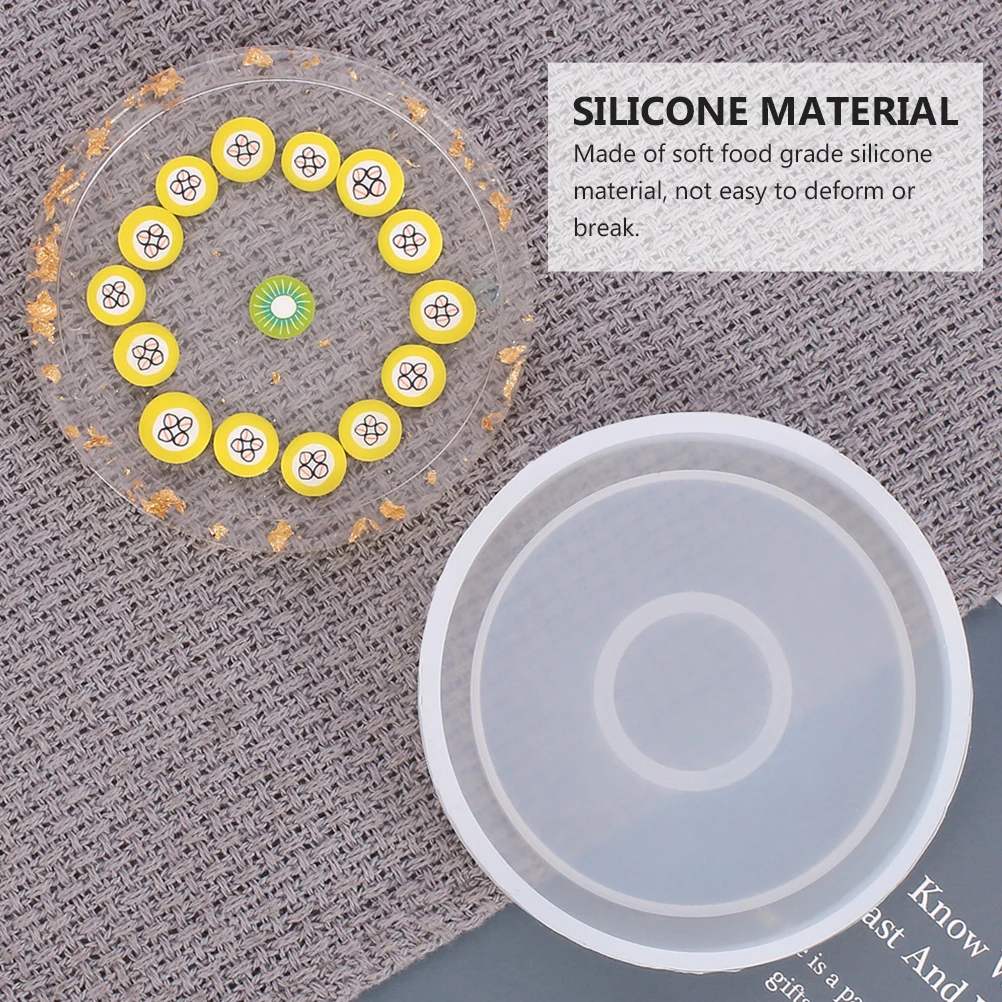 

6pcs Molds Diy Cup Mat Casting Durable Craft Molding Tools For Coffee Tea Glass Making Round Diy Coaster Silicone