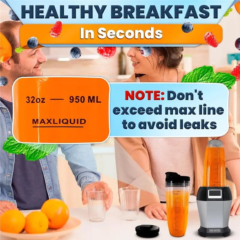 [NEWA66Z!】 Replacement Twist-On Design 32 Oz For Ninja Blender BL480/BL450/480D, BN800/751/800/801/401 Cups