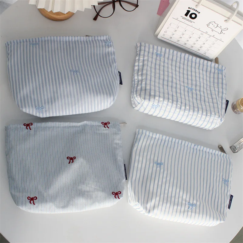 

YIFAN Canvas Cotton Bag Plaid Pure Zipper Coin Key Bag Money Pocket Women Men Hand-held Coin Purse Small Wallet Kid