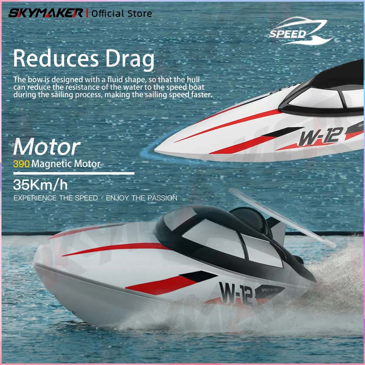 Wltoys Wl912 RC قارب سباق سريع 35 كيلومتر/ساعة عالية 2.4 جيجا هرتز كابس الحماية المهنية التحكم عن بعد قارب لعب للأطفال هدية #3