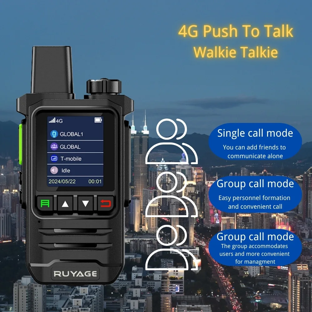 Ruyage-X20 4G Push To Talk Walkie Talkie, Two-Way Radio Radios, Ham Station Telephone, Mobile, Long Range, 1000 km Distance