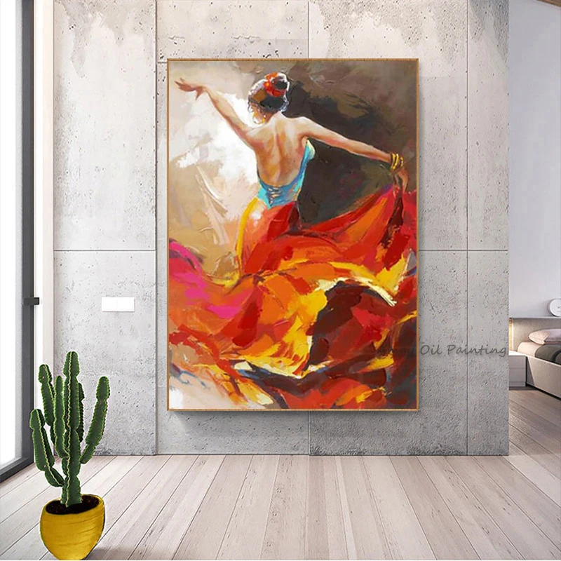 Handpainted Oil Paintings On Canvas The Latin Dancers Modern Wall Art For Living Room Hotel Decoration Artwork