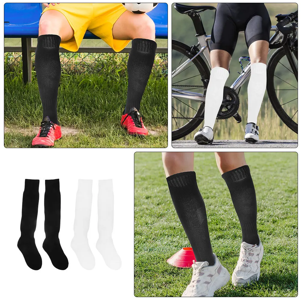 

2Pairs Kids Soccer Stockings Comfortable Breathable Sports Socks for Football Running Biking Casual Soccer Socks