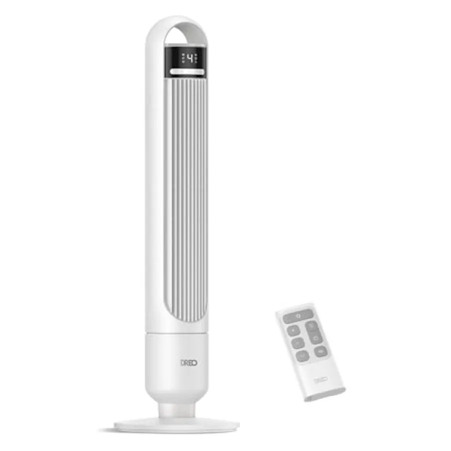 

Tower Fan for Bedroom 4 Speeds 3 Modes Standing Fans for Room with 90° wide Oscillating 28dB Quiet for Sleep 25ft/s Velocity 29