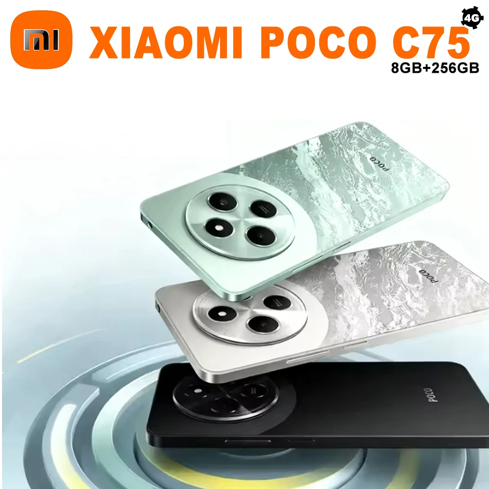 

Смартфон XIAOMI POCO C75 с 6,74-дюймовым экраном, процессором Helio G81-Ultra, 8 ГБ ОЗУ/256 ГБ памяти, аккумулятором 5000 мАч и фронтальной камерой 13 Мп для селфи.