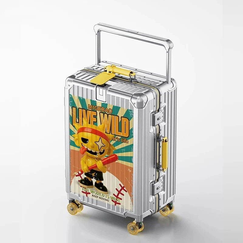 

Graffiti Creative Suitcase Wide Trolley Rolling Luggage with Aluminum Frame Leather Handle Colorful Spinner Wheel TSA Lock 20/24