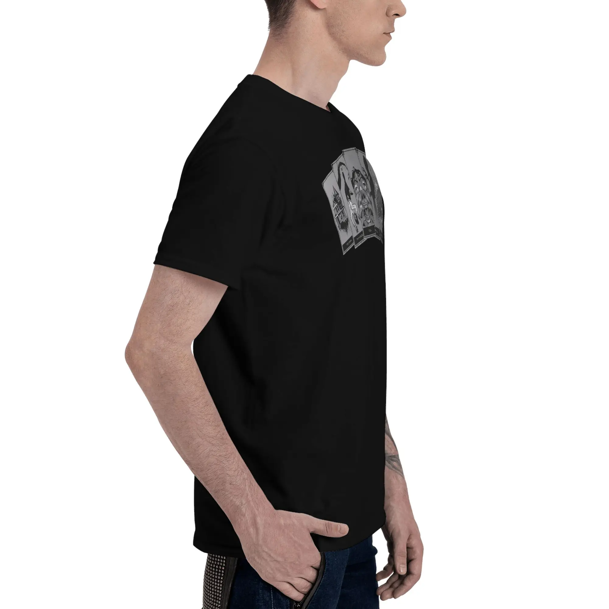 Phasmophobia Tarot Cards Travel Reversible T-shirt Hong Kong Retro Basic Tee