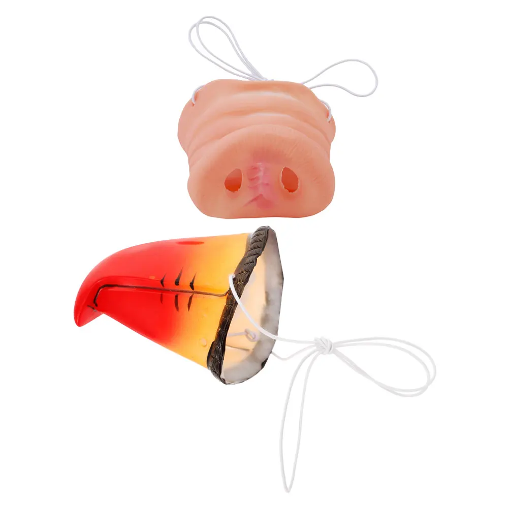

2 Pcs Parrot Nose Pig Props Circus Cartoon Compact Animal Cosplay Fake Beak Halloween Bird Costume Accessory Adorable