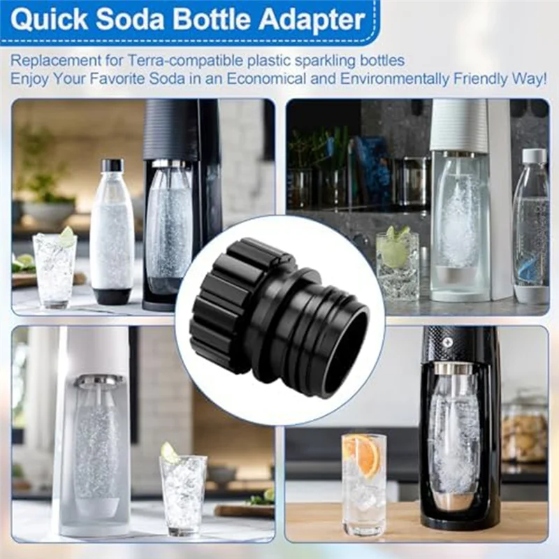 1 PCS Quick Connect Soda Bottle Adapter, Soda Maker Bottle Attachment Refill Cap For Connecting Glass Bottles To Soda Machines