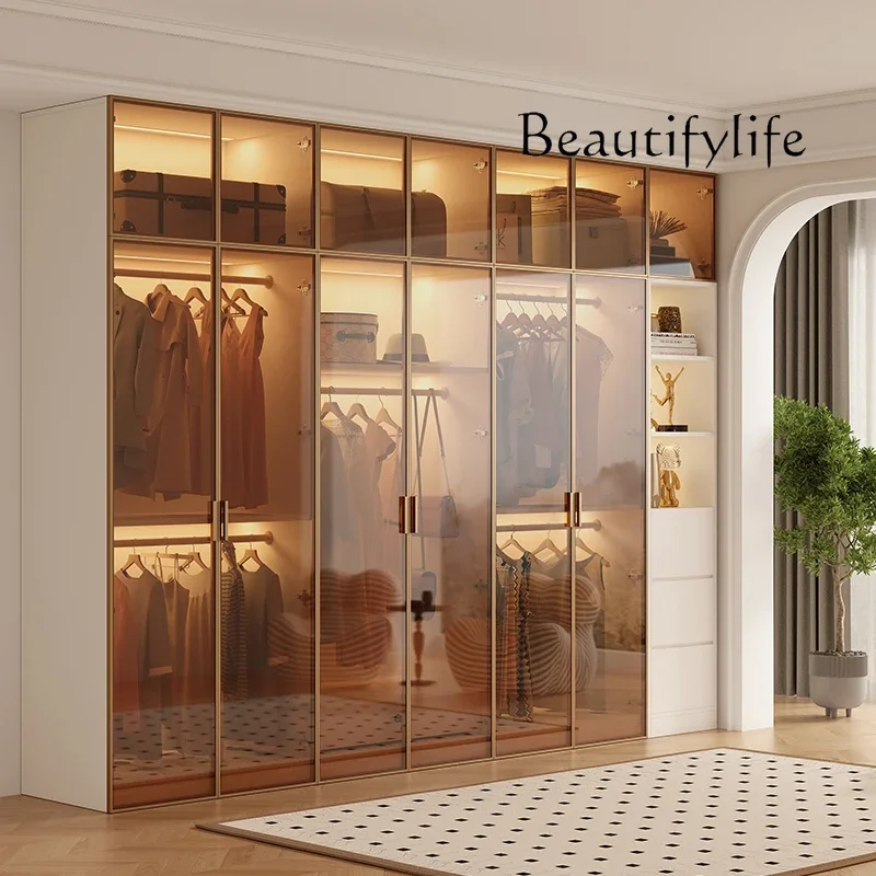 

BJ Orgnizer Glass Doors Wardrobes Modular Aesthetic Living Room Wardrobes Rack Dressing Wooden Guarda Roupas Furniture Home