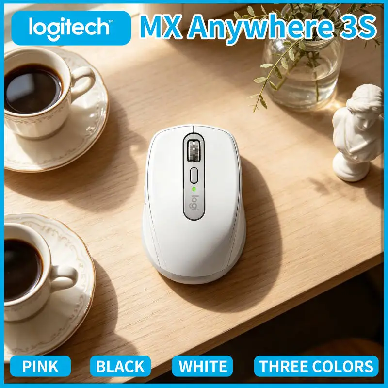Logitech MX Anywhere 3S Ergonomic Mouse - Darkfield 8K DPI, Precision Tracking, Perfect for Home Study & Office Meeting Room