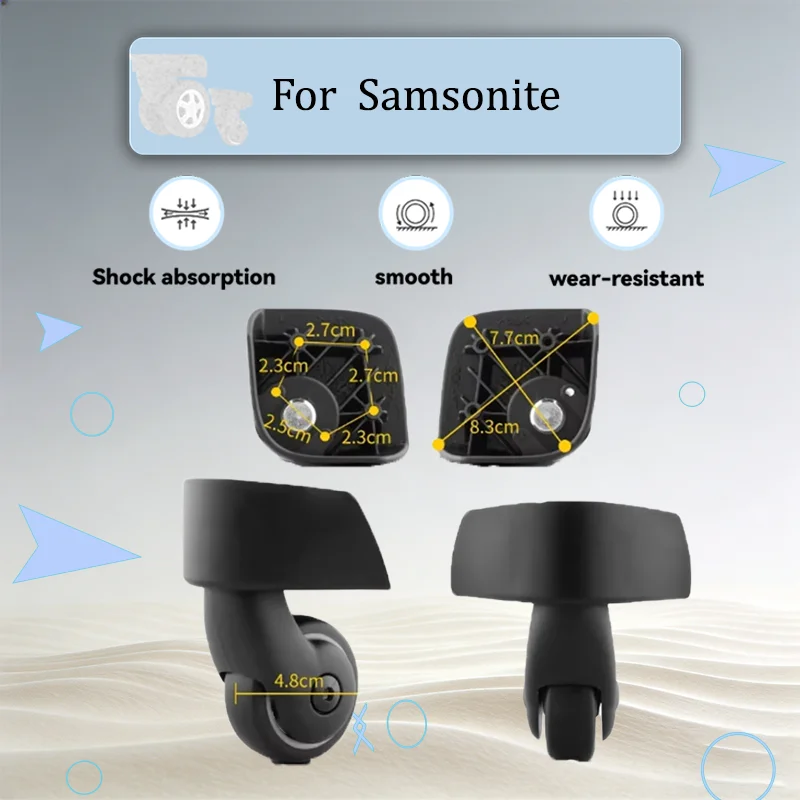 

For Samsonite U72 Universal Suitcase Wheels Kit 360° Swivel Mute Wear-Resistant Parts For All Luggage