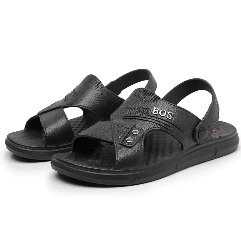 Men's Classical Casual Sandals Summer Retro Soft Bottom Non-slip Beach Shoes Round Head Hiking Slippers Sandalias Hombre