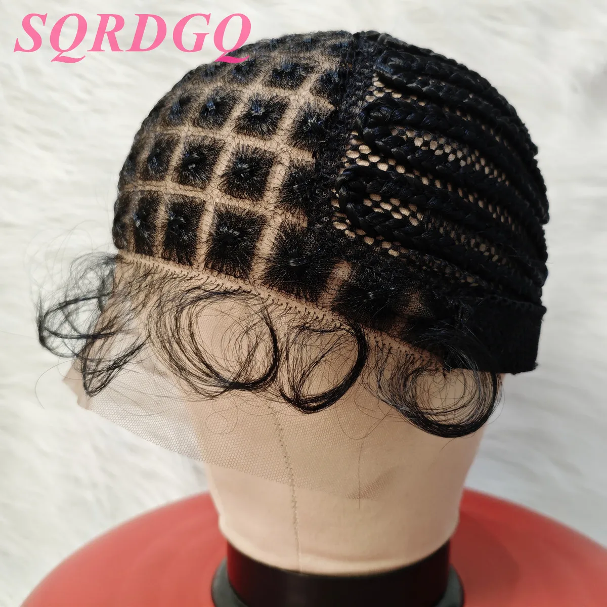 1-3PCS 13*5 Lace Front Wig Cap With Synthetic Braided Hair for Diy Wigs for Woman Black Wig Cap for Making Wigs with Baby Hair