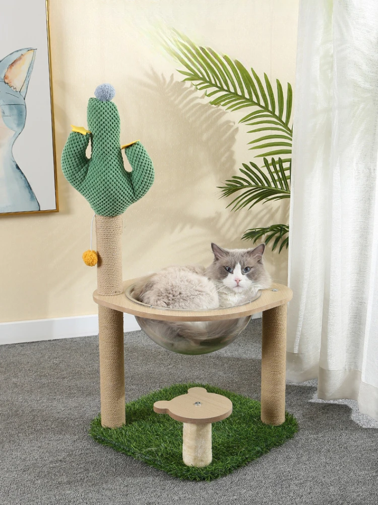 Cat Climbing Frame Scratchers Three-layer Space Capsule Sleeping Toy Cats Scratching Post Cat Nest Pet Supplies Accessory