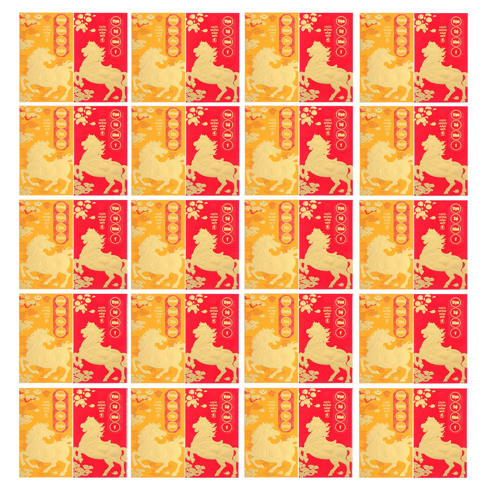 

48Pcs Vietnamese Lunar New Year Envelopes 2026 Year of The Horse Red Packet Lucky Money Red Packets Spring Festival