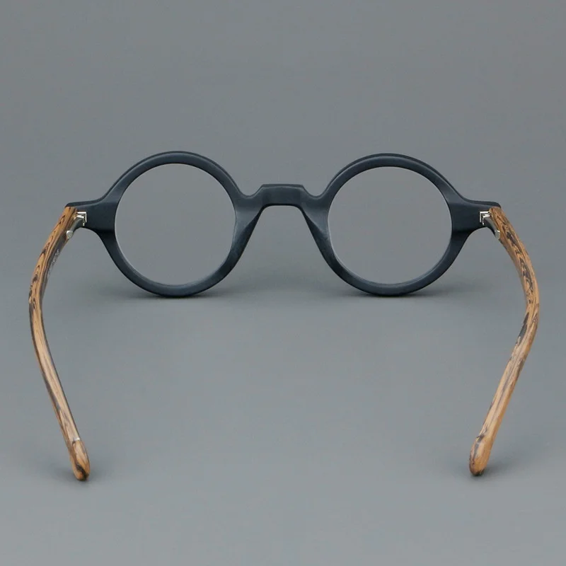 F·DRACON Board-Brillengestell, Retro, rund, Herren-Brillengestell, modisches Federbein, optisch verschreibungspflichtige Herrenbrille 5802 – Detail 9