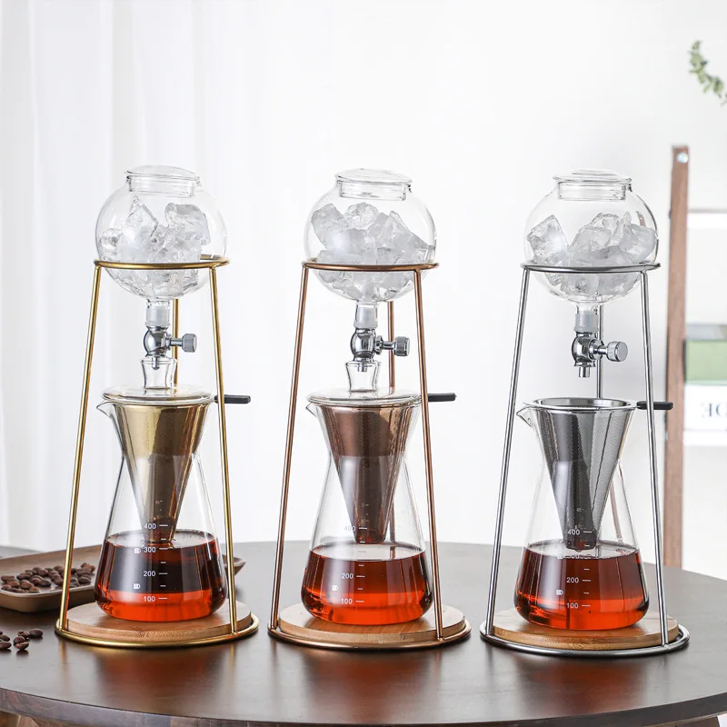 Ice Drip Coffee Maker Tea Pot Holder Set Ice Drip Home Drip Hydraulic Hand Brew Ice Brewer Cold Brew Tea Drip Pot