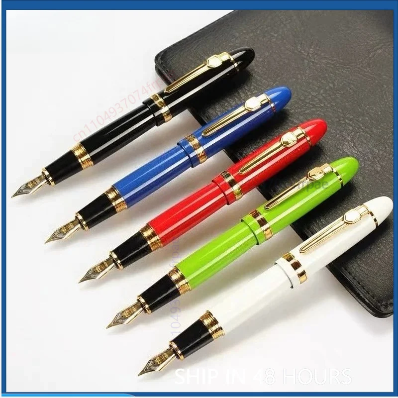 レトロノスタルジックなjinhao-159-daban万年筆、スパイラルスクリューキャップ付き、男性向け日常オフィス筆記用プレミアム練習ペン（2本セット）