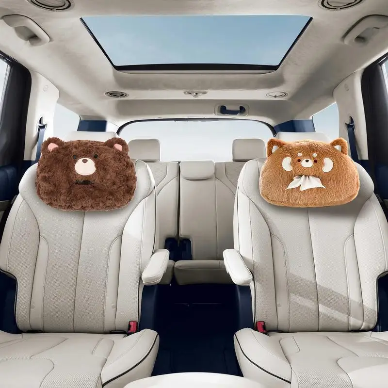 Cute Napkin Holder For Car Portable Animal Paper Storage Holder Soft Car Tissue Box Cover Organizer For Car Home Decoration