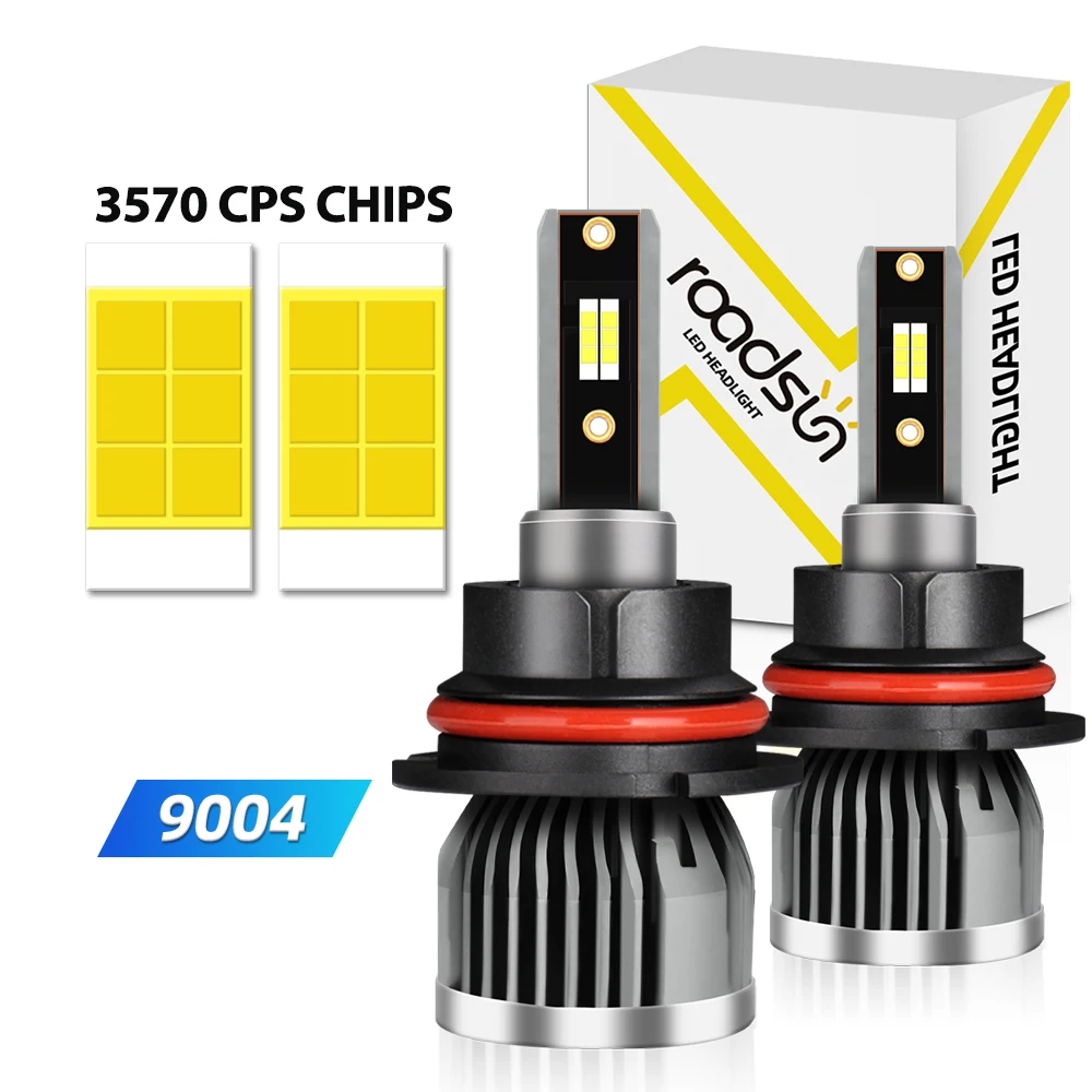 9004 2 Stück 30000 lm Auto-LED-Scheinwerfer mit integriertem Treiber, Highlight 3570 CSP-Chips, LED-Lampen