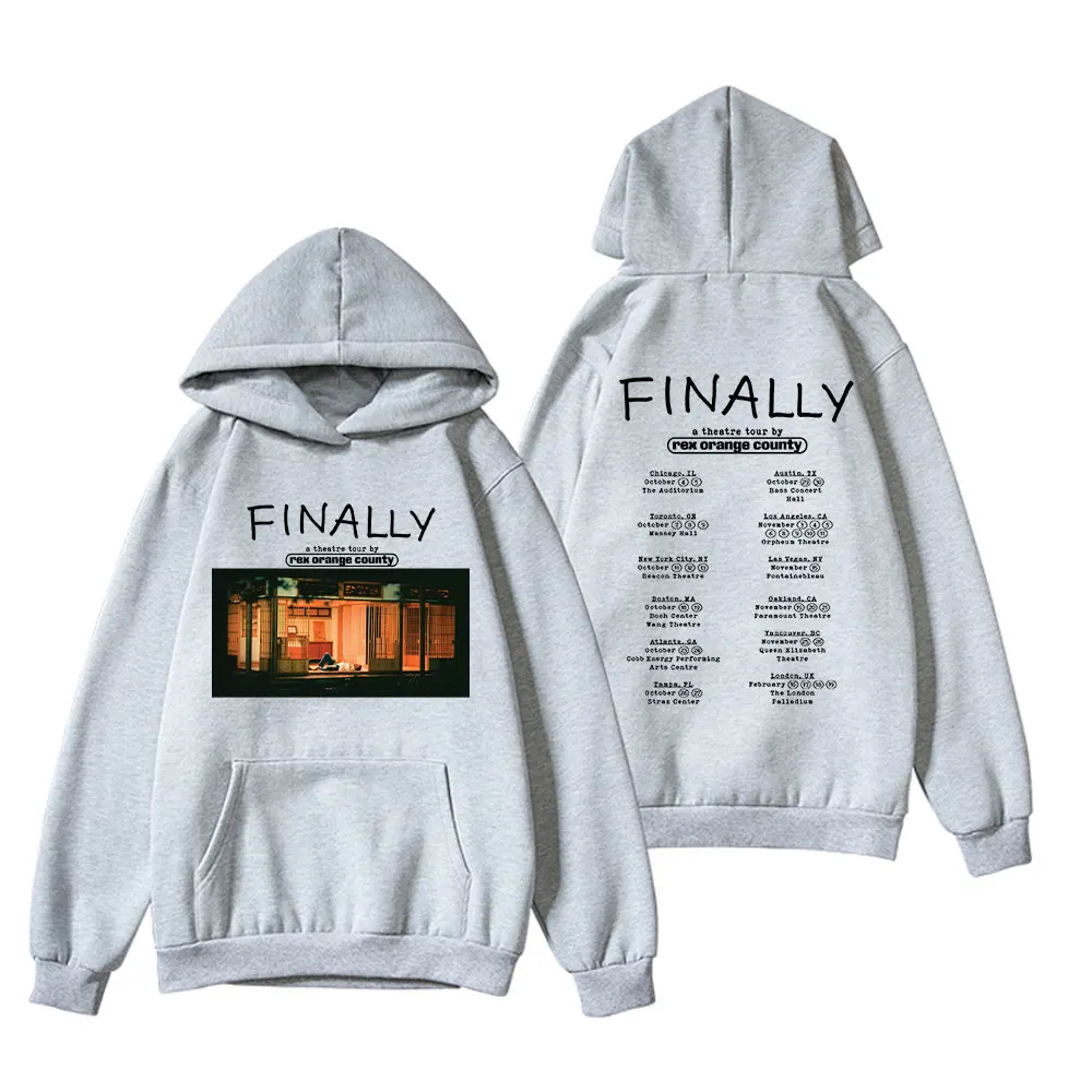 

Rex Orange County FINALLY A Theatre Tour 2024 Hoodie Unisex Casual Printed Long Sleeve Pullovers Streetwear Loose Classic Simple