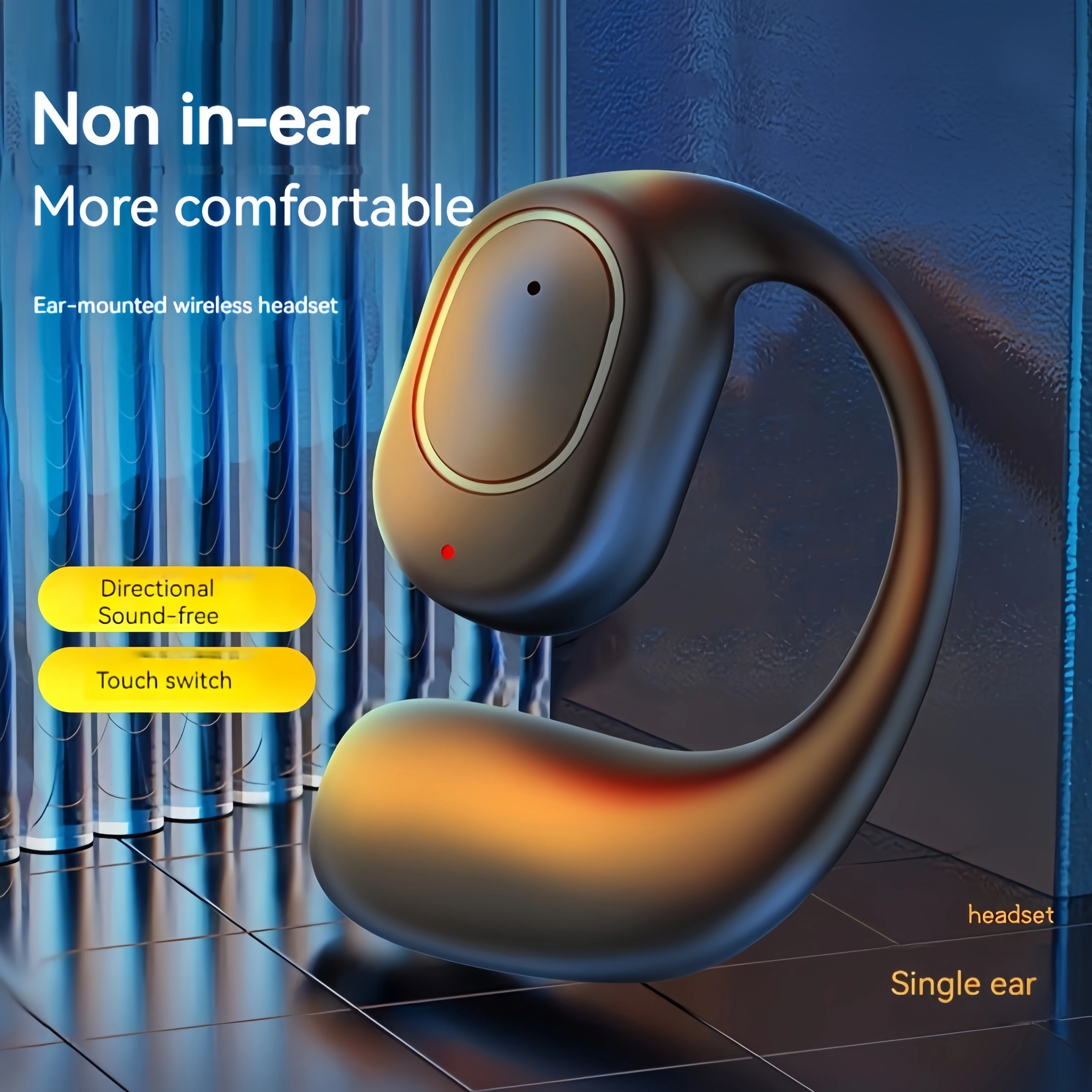 سدادات أذن لاسلكية أحادية الأذن ، سماعة رأس بلوتوث ، عمر بطارية طويل للغاية ، سماعات أذن للعمل ، سماعات رأس للهاتف المحمول ، سماعات أذن