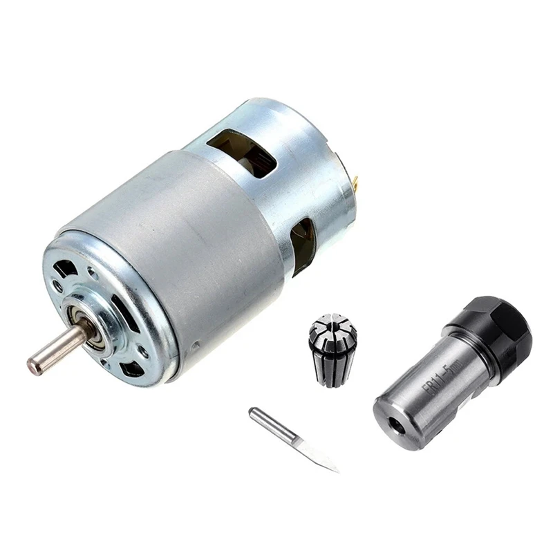 

775 DC Motor 12-36V Ball Bearing Spindle Motor With ER11 Extension Rod Carving Cutter For CNC Router Machine