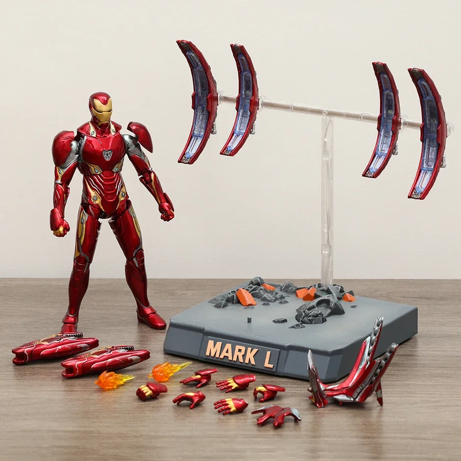 ZD Toys Iron Man MK50 MARK LNano Floating Gun with Platform Set 7in Action Figure Collectible Model Doll Toy