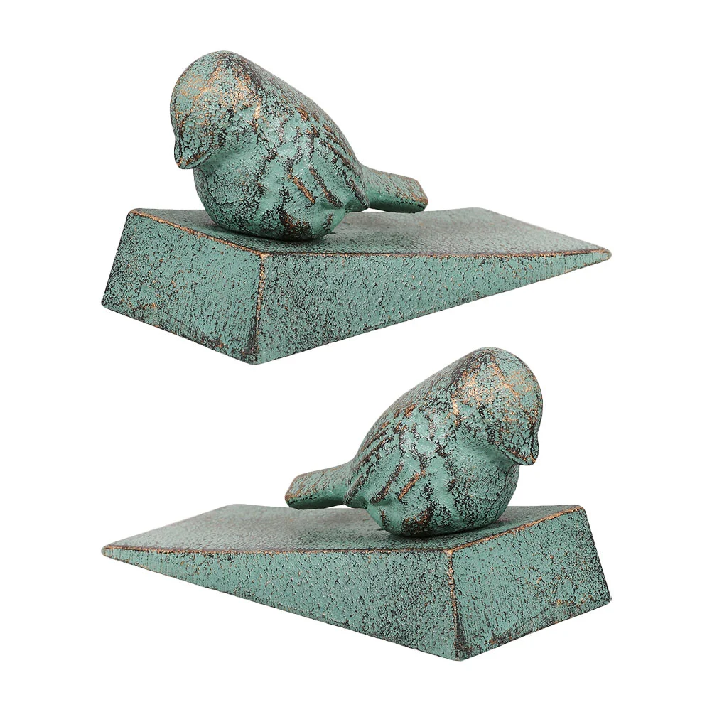 

2 Pcs Bird Door Stop Home Decor Metal Decorative Wedge Iron Protector