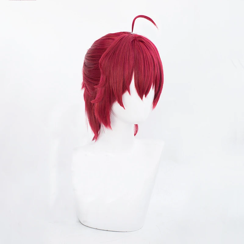 L-email wig Synthetic Hair Game Honkai Star Rail Luka Cosplay Wig 35cm Long Red Short Women Wigs Heat Resistant Wig