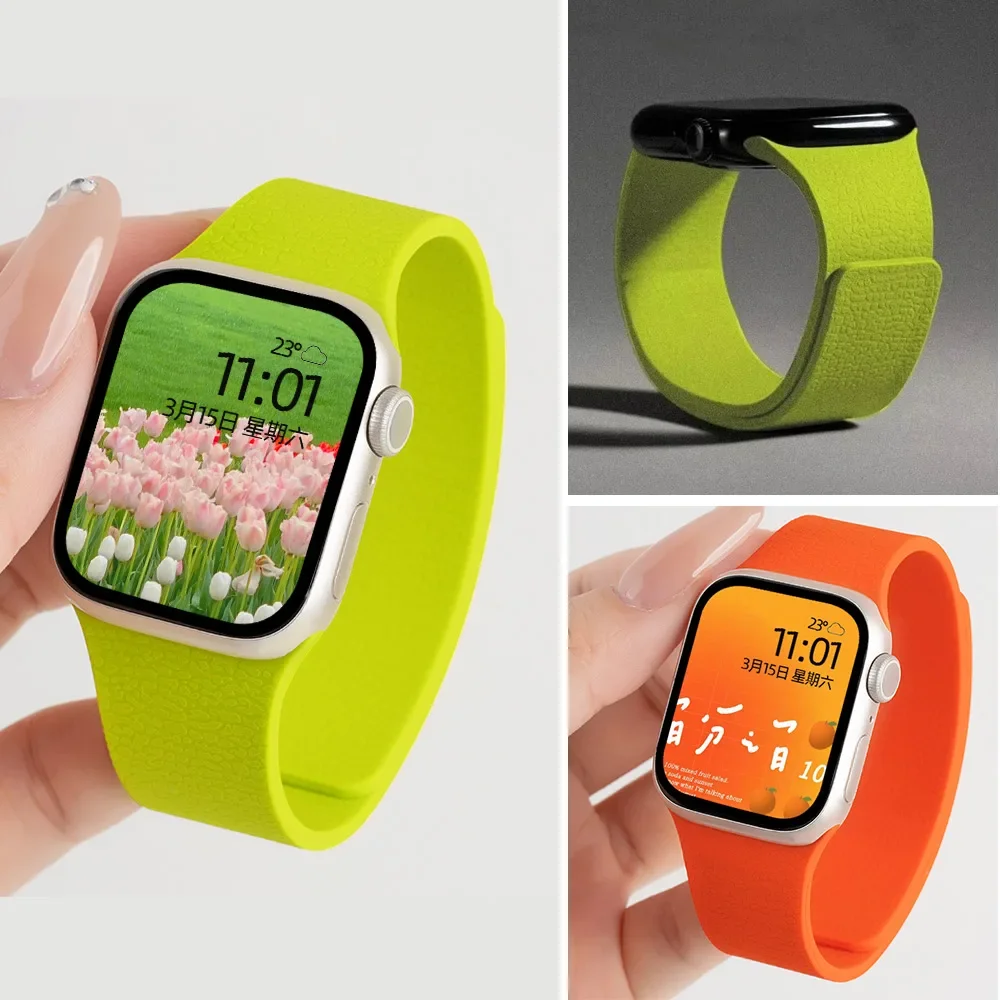2025 جديد سيليكون حزام مغناطيسي لساعة أبل Ultra2-3 49 مللي متر 45/42/46/40/41 مللي متر سوار رياضي سلسلة 11 10 9 8 7 6 5 4 SE الفرقة #2
