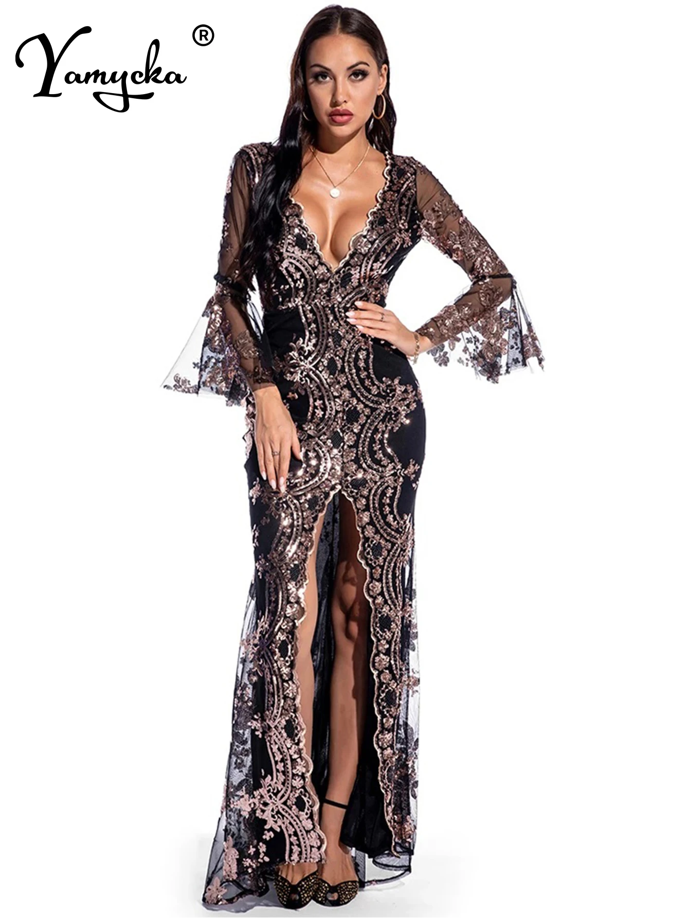 Sexy club Party Sequin maxi Dress women summer dress elegant bodycon vintage woman Long dresses clothes vestidos Dropshipping