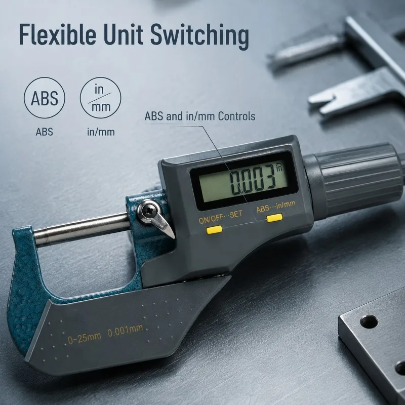 High Quality 0-25mm Micron Digital Outside Micrometer Electronic Micrometer Gauge 0.001 mm Digital Tools Caliper