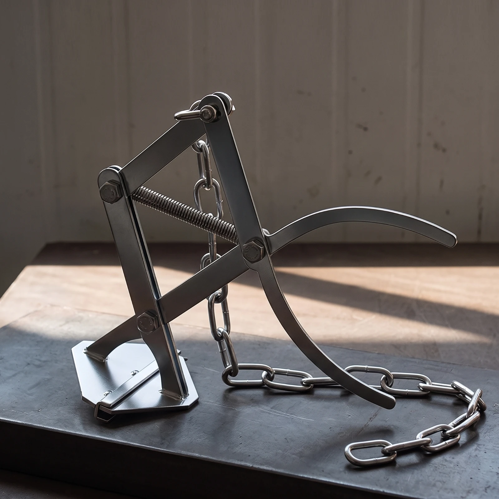 lifting-clamp-with-chain-spring-loaded-scissor-lifting-clamp-heavy-duty-secure-for-warehouse-workshop