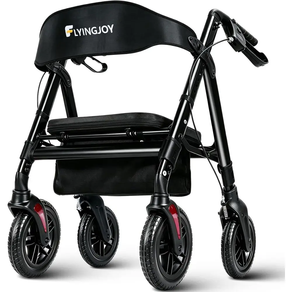 450Lbs Bariatric Rollator Walker,Heavy-Duty Walkers for Seniors with seat | Hand brakes|Adjustable height|22