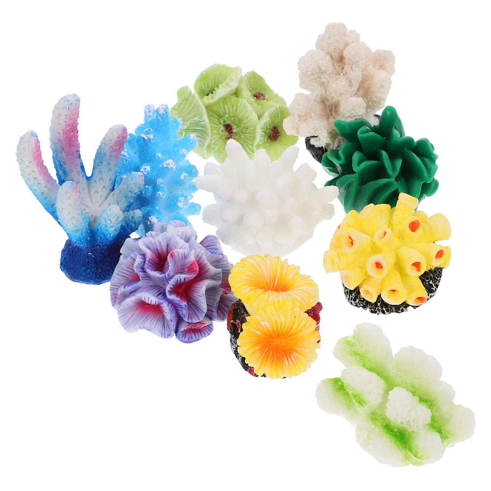 

10 Pcs Artificial Coral Decoration Premium Resin Vivid Fish Tank Pond Aquarium Landscaping Ornaments Easy Care Gardening