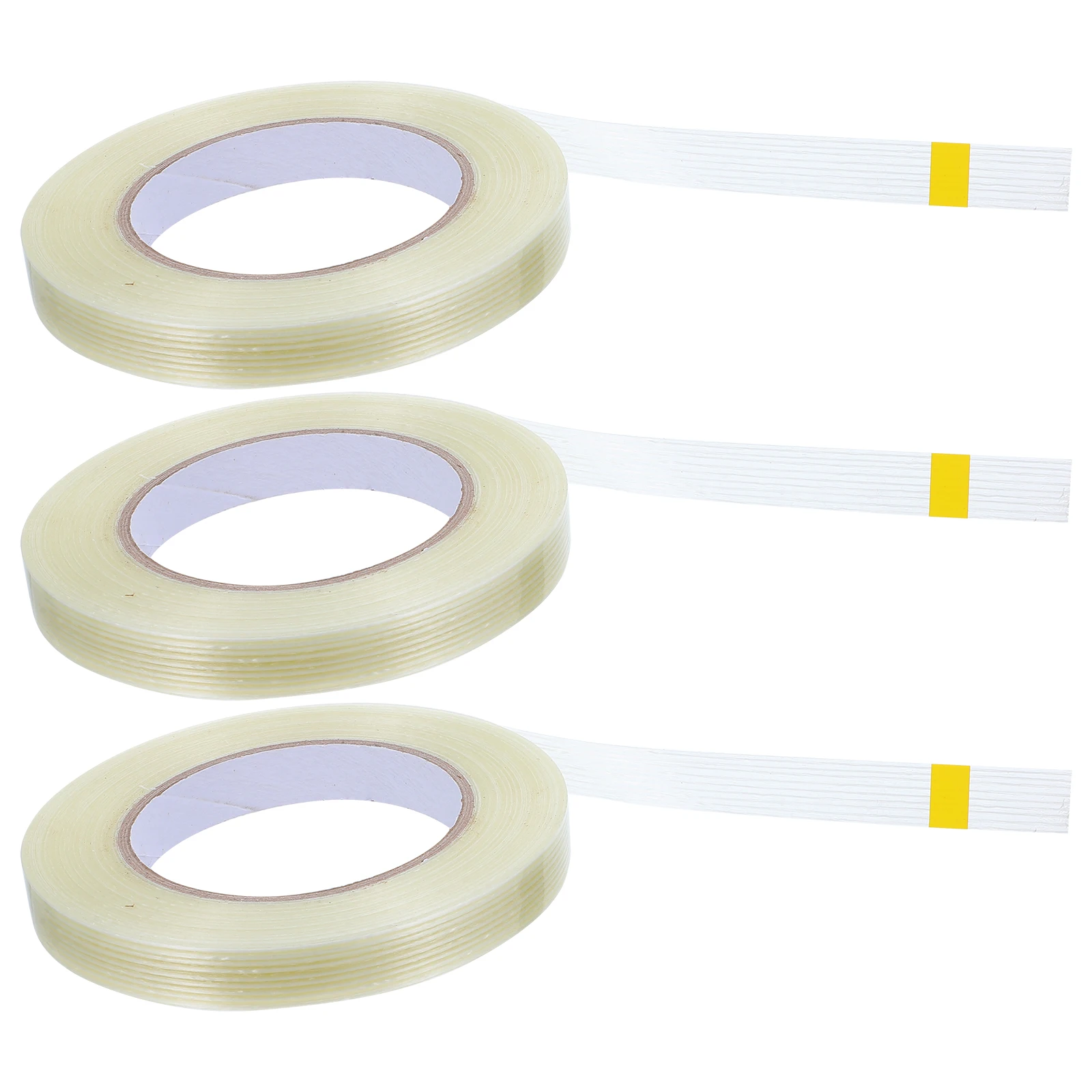 

3Pcs Fiberglass Reinforced Tape Heavy Duty 1.5cm X 50m Tear-Resistant Strapping Tape for Electrical Packaging Industrial