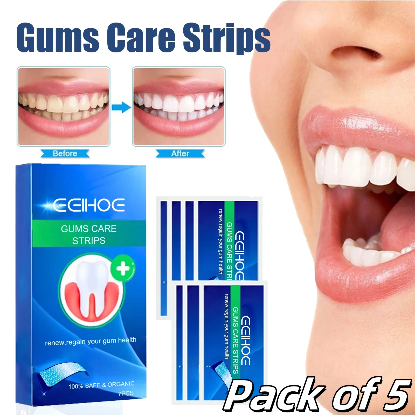 5pcs Dental Care Patch Cleans Oral Hygiene, Relieves Swelling Avoids Inflammation and Allows You To Have A Perfect Oral Cavity