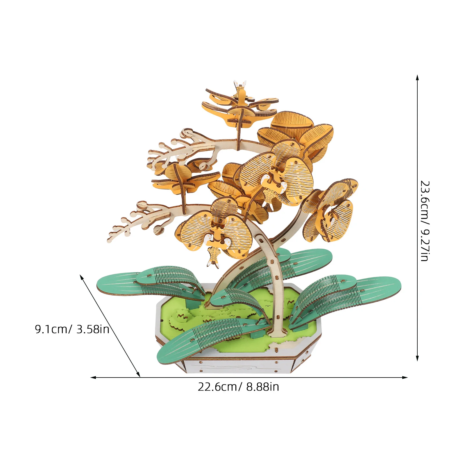 3D houten bloempuzzel voor plantenliefhebbers - Phalaenopsis boeketbouwpakket - handgemaakt bureaubladdecor zonder onderhoud -
