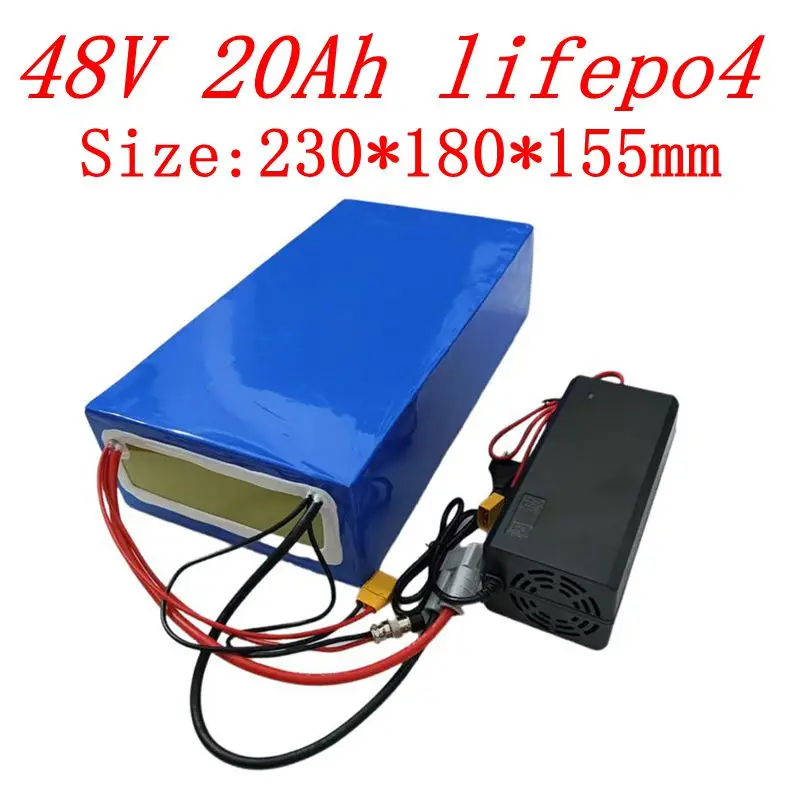 

JR lithium 48v 20ah lifepo4 battery pack BMS 16s 51.2v 20Ah for 800W 1000W 1200W 2000w go cart + charger