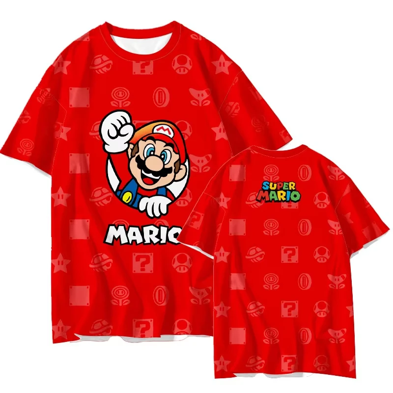 

Новая летняя футболка 2026 года с 3D-принтом в стиле милого мультфильма Super Mario, мужская и женская, с игровым графическим дизайном, дышащая, быстросохнущая, повседневная
