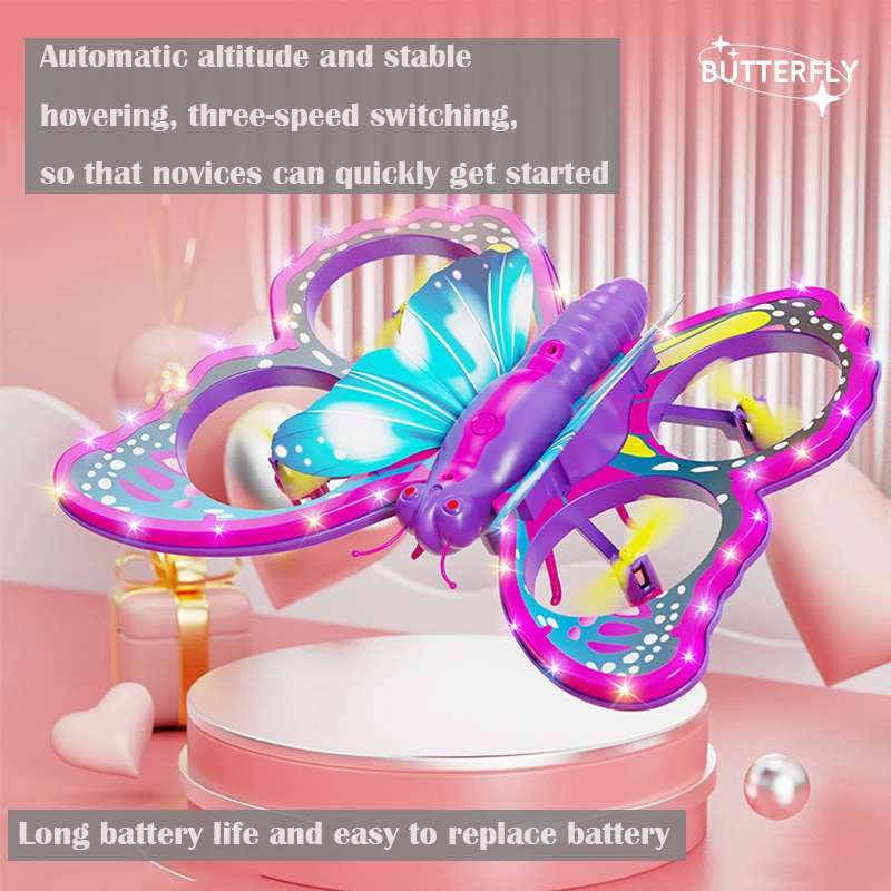 Butterfly V40 - RC Airplane for Kids Fighter Glider Foam Drone Toy Airplane Model Airplane FOR  GIRL