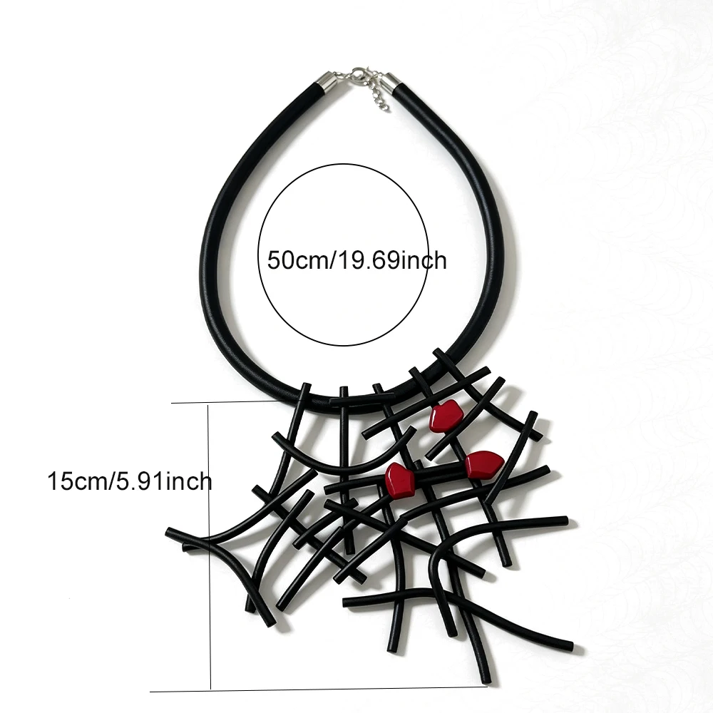 UKEBAY Neue Designer-Luxus-Halsketten für Frauen, handgefertigte Gothic-Anhänger-Halskette, Gummi-Schmuck, Holz-Accessoires, Statement-Schmuck – Detail 6