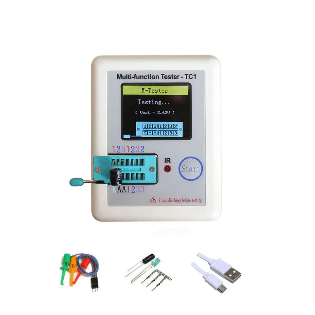 Multifunctionele Transistortester LCR-TC1 Full Color Grafisch Display Met Batterij Tft Diode Triode Capaciteitsmeter